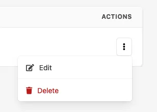Console Feedback Actions Dropdown